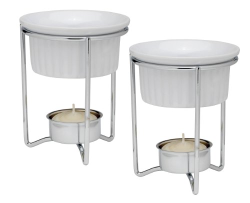 HIC Harold Import Co. 43678 HIC Butter Warmers with Tealight Stand, Ceramic, Set