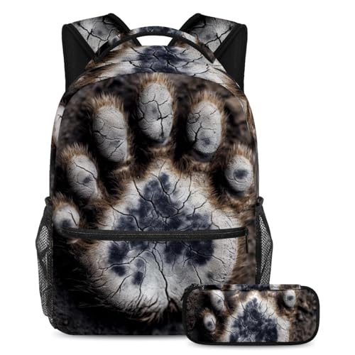 Sac à dos rétro imprimé pattes grand volume avec trousse ergonomique