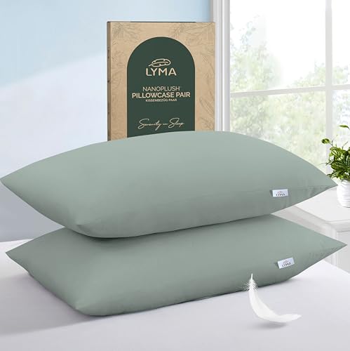 LYMA Pillow Cases Pack of 2 & 4 Ultra Soft Breathable Housewife & Oxford Cover OEKO-TEX Certified Nanoplush Double Brushed Quick Dry Pillowcases Envelope Closure Wrinkle Fade Resistant 50x75 CM