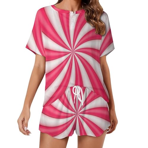 Sleepwear été Bonbon ensemble pyjama femme manches courtes anti transpirant et fluide