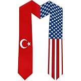 2026 Turkey Flag and USA Flag Graduation Stole Graduation Sash for International Student (Baccalaureate Gown and Hat Not Included)
