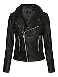 Reißverschluss im Biker-Stil VERO MODA Female Jacke Kurz Leder XSBlack