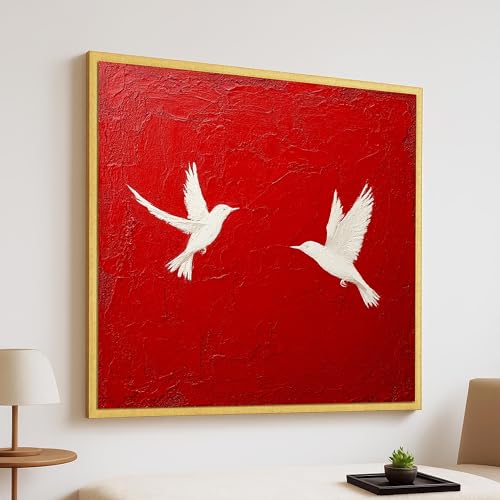 Tableau oiseaux en vol symbole d'amour et liberté pour votre maison