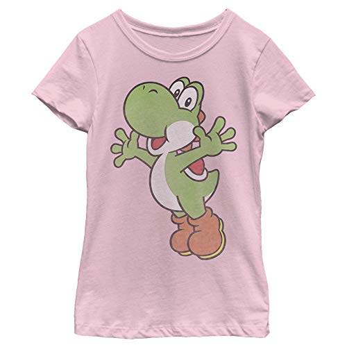 Image of Nintendo Yoshi Icon Girl's Solid Crew Tee Pink