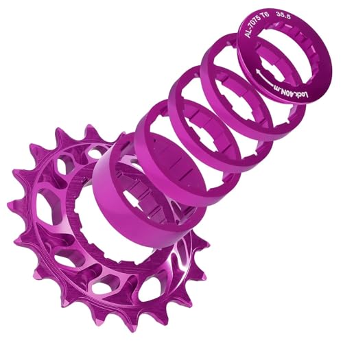 Pignon de Cassette HG 18 Dents Anti-Déraillement pour Conversion Vélo Single Speed Violet