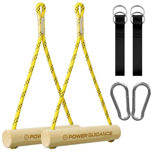 Image of POWER GUIDANCE Wooden Hangboard Portable Rock Climbing Hangboard with Suspension Training Function, Enhance Finger Grip Strength, Indoor and Outdoor Use