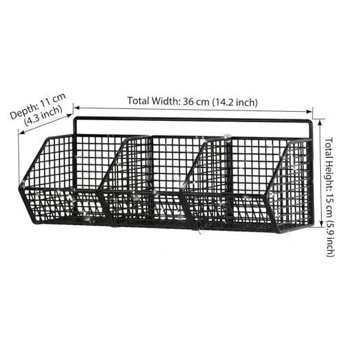 Cesta de frutas para colgar de hierro resistente al óxido negro mate duradero 3