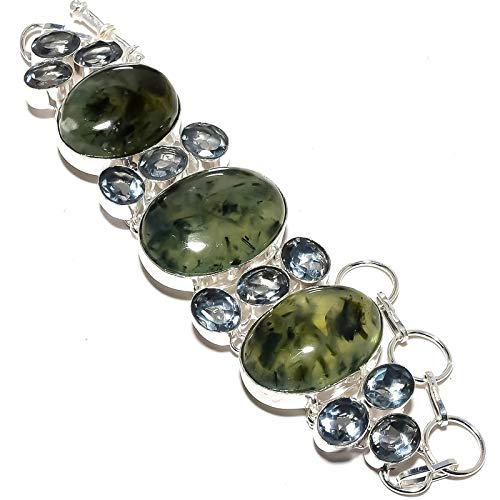Bracelet multi-stone en quartz topaze fait main, bijoux en argent pour femme