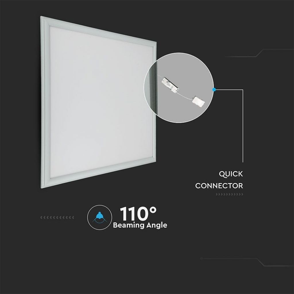 V-TAC Panneau LED – 45 W, 600 x 600 mm, avec Puce Samsung, 6 pièces, Blanc