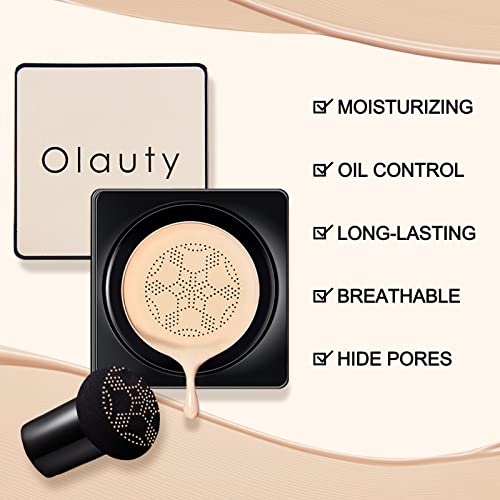 Mushroom Head Air Cushion Cc Cream Face Foundation Concealer Bb Cream, New Upgrate Moisturizing Long Lasting Bright Cushion Foundation Base Primer Full Coverage For Flawless Makeup(102# Nature) #TOP1