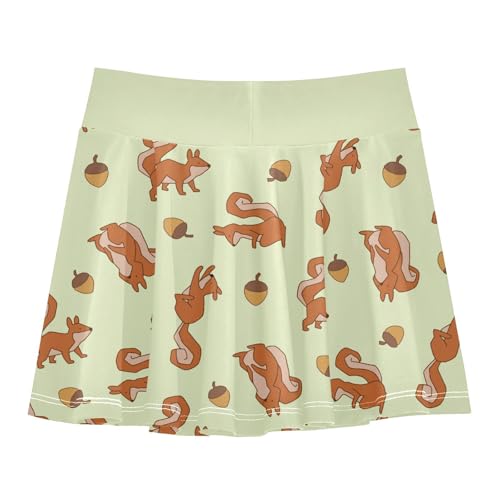 Girls Skorts High Waist Athletic Skirts with Shorts Squirrel Stretchy Teens Performance Tennis3
