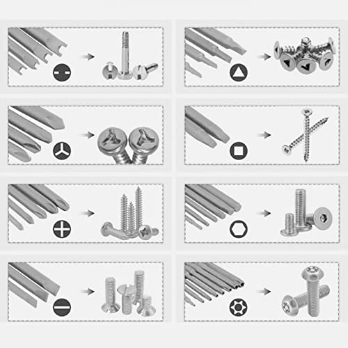 Juego de puntas de destornillador magnético CR-V con cabezal hexagonal y plano 5