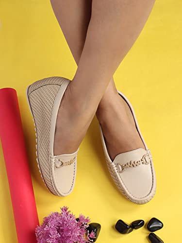 Image of XE Looks Women's Ballet Wedges Shoes | Comfortable and Trendy Slip-On Loafers with Cushioned Footbed and Textured Sole | Mules Wedges for Girls - Ideal for Casual and Formal Wear