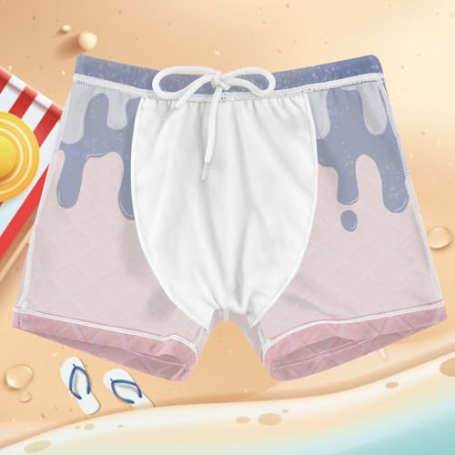 Boys Swim Trunks Quick Dry Bathing Suit Pink Ice Cream Blue Sky Toddler Swim Shorts Boardshorts Swimwear 3-104