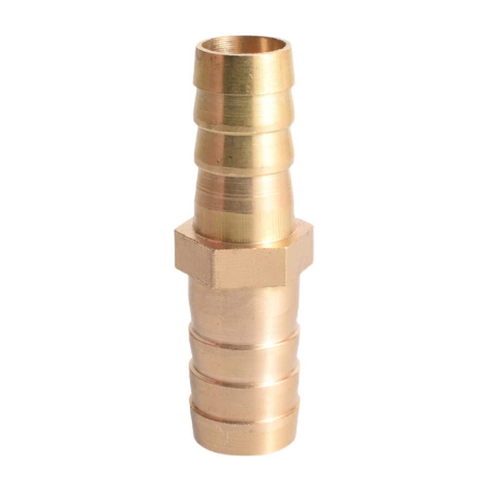 4mm 5mm 6mm 8mm 10mm 12mm 14mm 16mm 19mm 25mm 2 Way Straight Hose Barb Brass Barbed Pipe Fitting Reducer Coupler Connector,12mm,6mm