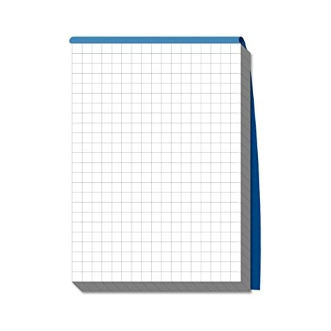 10mm Squared Notepad White Blue Cover A4-60 Pages - 297mm x 210mm - by Party Decor Cover