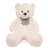 47 inch Big Giant Teddy Bear Stuffed Animals, White Cream Soft Plush Life Size Bear Toy All Ages Gift for Children/Girlfriend/Valentine's Day/Christmas/Birthday/Baby Shower/Wedding/Party Decorations