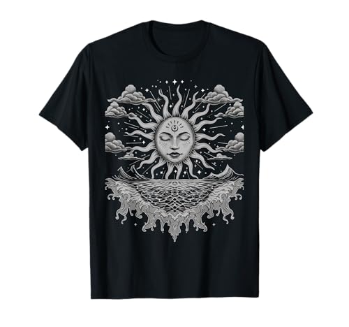 mystic sun and moon woman mystical aesthetic T-Shirt