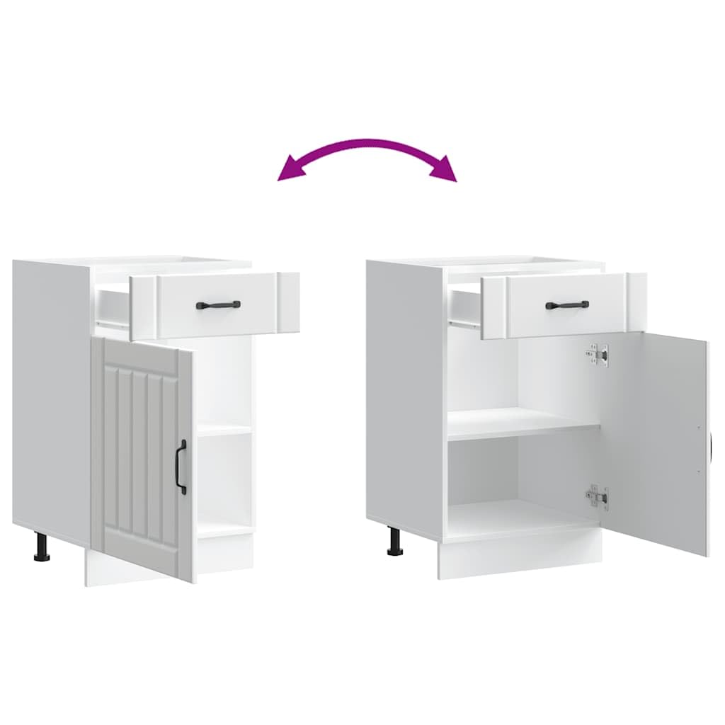 vidaXL Armoire de Cuisine Lucca Blanc Bois d'ingénierie, Meuble d'évier, Meuble de Cuisine avec tiroir, Meuble de Cuisine à tiroir