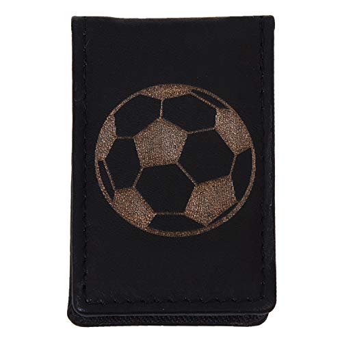 LB LEATHERBOSS Men's New Leather Strong Magnetic Money Clip (Soccer)