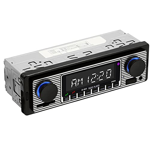 Yolispa - Radio de coche con Bluetooth y puerto USB/SD/AUX, radio FM de audio de coche de 4 x 60 W,...