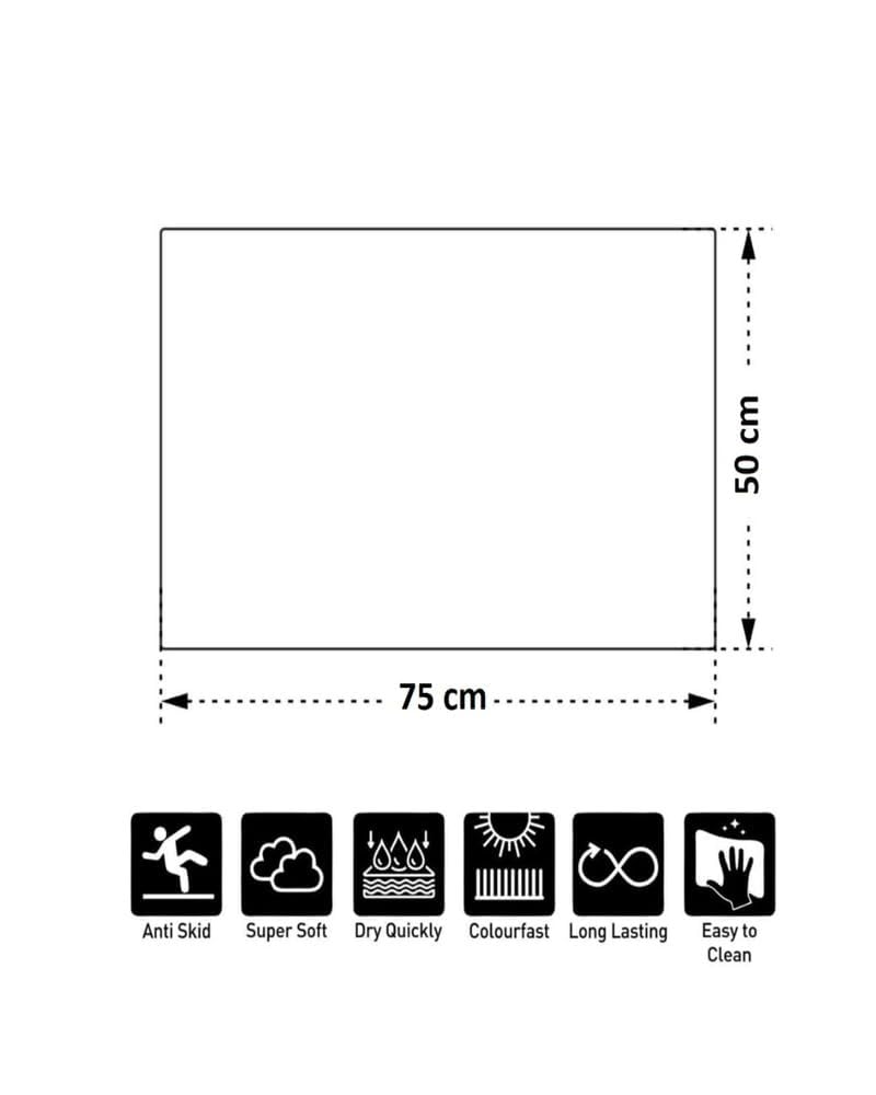 Pano Microfiber Bath Mat 50x75 cm Beige | 2000 GSM Super Absorbent & Quick Dry | Anti-Skid Soft Floor Mat for Bathroom, Kitchen, Home & Office 3