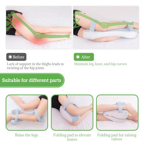 Oreiller de jambe mousse mémoire pour sciatique et coussin genou sangle réglable - 8