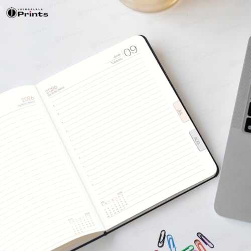 Image of Jhingalala Diaries - Hard Bound Leather Cover 2026 Diary with 365 Dates I Daily Planner Diary 2026 With Calendar | Size A5 15x21 cms (Black)