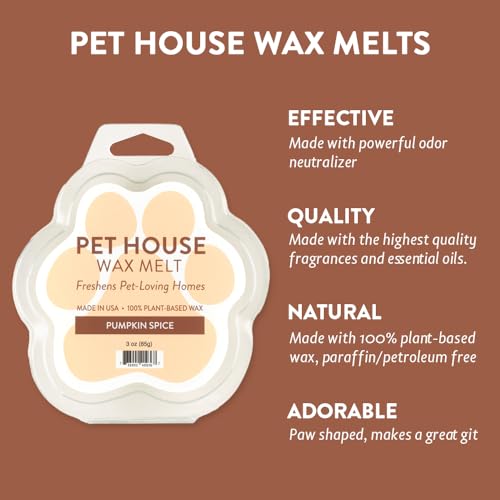 Image of One Fur All Pet House Scented Wax Melts for Warmer - Long-Lasting Pet Friendly Plant Based Soy Wax Melts, Pumpkin Spice Pack of 2