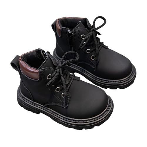 Generisch Botas de invierno para niños, botines para niñas, botines para niños y niñas, botas de punta redonda, zapatos casuales para niños pequeños, Negro , 23 EU