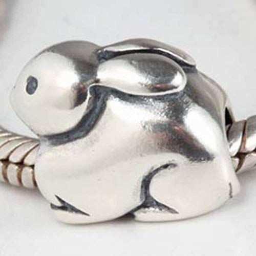 925 Sterling Zilver Geluksvogel Konijn Charm Dier Charme Huisdier Charme Verjaardag Charms voor Pandora Bedel Armband (A)