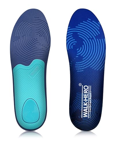 WALKHERO Medium Arch Support Insoles - Plantar Fasciitis Inserts, Cushioning Orthotic Insoles for Men & Women to Relieve Foot Pain and Provide Shock Absorption