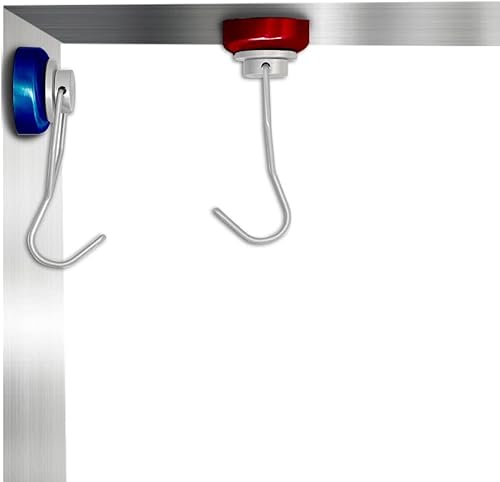 Miniatura 9 de Paquete de 9 ganchos magnéticos para cabinas de cruceros, ganchos magnéticos para colgar en el refrigerador, imanes coloridos resistentes con