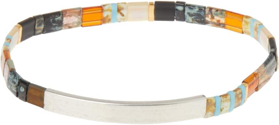Scout Curated Wears - Good Karma Miyuki Bracelet - Gratitude Earth/Sky/Silver
