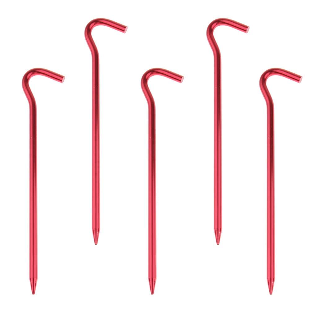 5pcs Aluminum Tent Stakes Pegs Ground Nails for Camping Awning 18cm Red| Camping Tent | Waterproof Tent | Outdoor Canopy-image-30