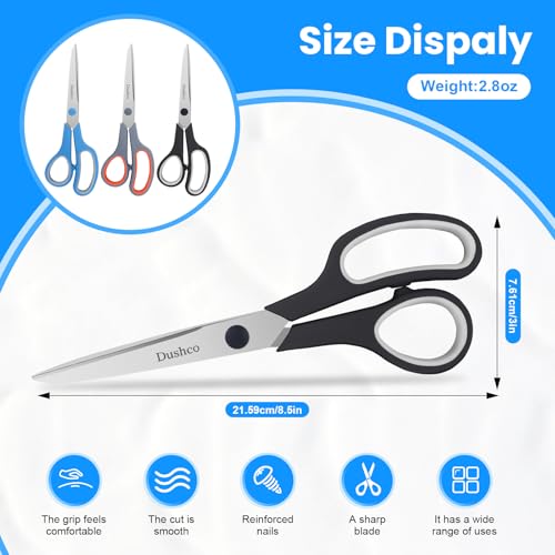 Dushco Scissors, Dushco 8.5 Inch Multipurpose Scissors Bulk Set Of 3 Pack thumb #4