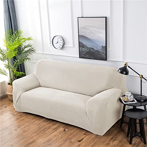 Housse de canapé extensible 3 places blanche et lavable