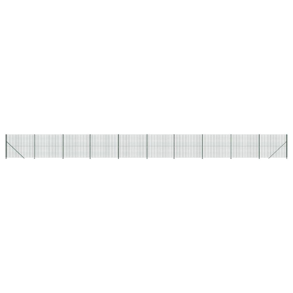Wire Mesh Fence with Flange Green 2.2x25 m Galvanised Steel PVC Coated Garden Fencing Roll Secure Animal Enclosure Barrier Corrosion Resistant