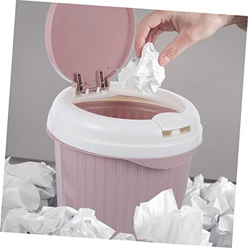 Caneca de basura pequeña creativa color rosa miniatura 5