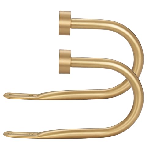 Mayrhyme Drapery Holdback,Matte Black Metal Window Curtain Holdback (Warm Gold)
