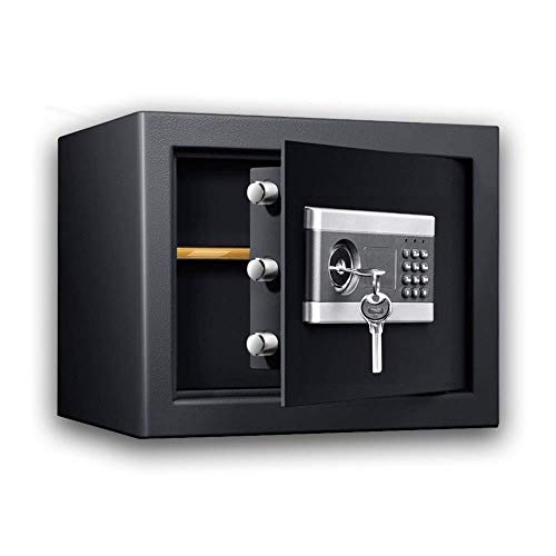 Sicherheit Safe Für Geld/Wertsachen / A4 Papier, Home Mini Solid Steel Lock-Box Mit Tastensperre Amp; Keys, Wand Boden Installation (Farbe: Grau) /