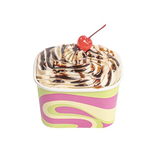 Image of Coppetta 12 Ounce Dessert Cups, 200 Greaseproof Ice Cream Cups - Lids Sold Separately, For Hot And Cold Foods, Pastel Groove Paper Yogurt Bowls, Disposable, Sturdy - Restaurantware