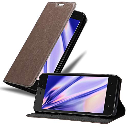 cadorabo Coque pour WIKO Sunny 3 en Marron CAFÉ - Housse Protection avec Fermoire Magnétique, Stand Horizontal et Fente Carte - Portefeuille Etui Poche Folio...