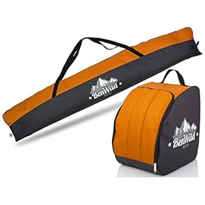 Rawstyle Borsa da sci per scarpe da sci, 160 cm o 180 cm, impermeabile, per sci e sci