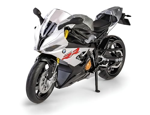 Easy Toys Maqueta de moto compatible con BMW S 1000 RR – Moto de juguete a escala con caballete – Modelismo Motocicleta (Gris)