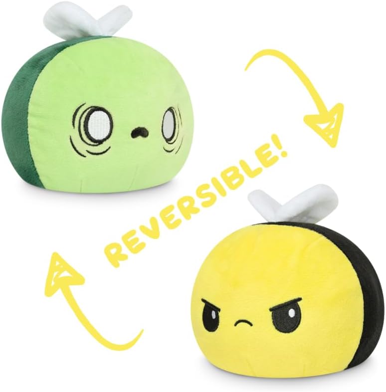 Miniatura 2 de TeeTurtle - El peluche reversible original de abejas Boo - Juguete sensorial para aliviar el estrés - Zombi - Muestra tu estado de ánimo sin decir