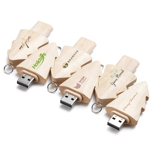 Clé USB naturelle gravée en bois lot de 10 supports esthétiques de 4 Go - 2