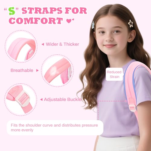 Image of PIG PIG GIRL Clear Backpack for School,Heavy Duty PVC Transparent Bookbag for Girls Stadium Approved See Through Backpack