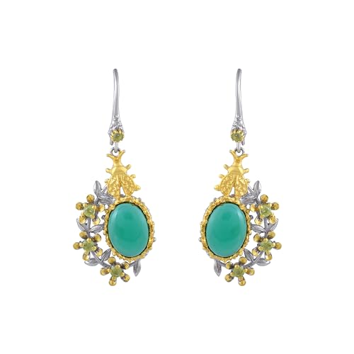 Boucles d'oreilles pendantes argent et pierre naturelle pour vos soirées chic