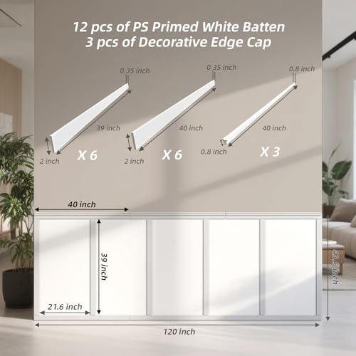 Art3dwallpanels Board and Batten Wall Panel Kit White Primed Wainscoting by Art3dwallpanels - Used condition - Image 2